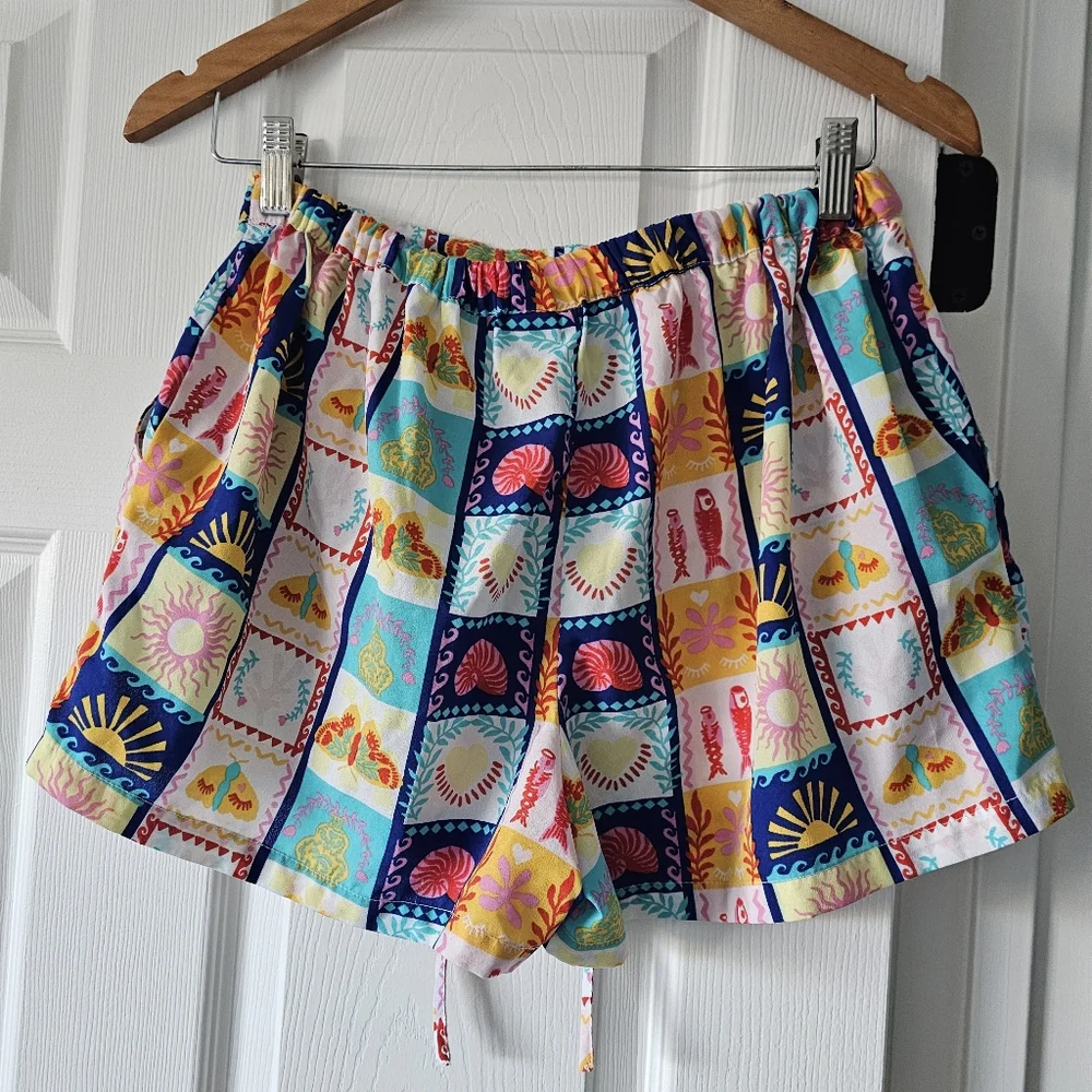 Cynthia Rowley Small Shorts Sleepwear Loungewear Pajama's Set Cropped PJ's #98